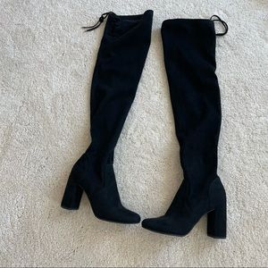 BP Nordstrom juniper black over the knee faux suede boots